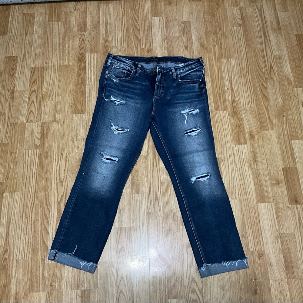 Silver Boyfriend Jeans W33 L28.5